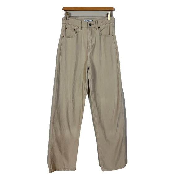 Motel Denim High Rise Wide Leg Tan Jeans, Relaxed Fit, Women Size XS - Picture 1 of 11
